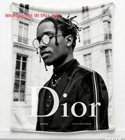 ASAP Rocky x Dior Flannel Sofa Throw Blanket D070
